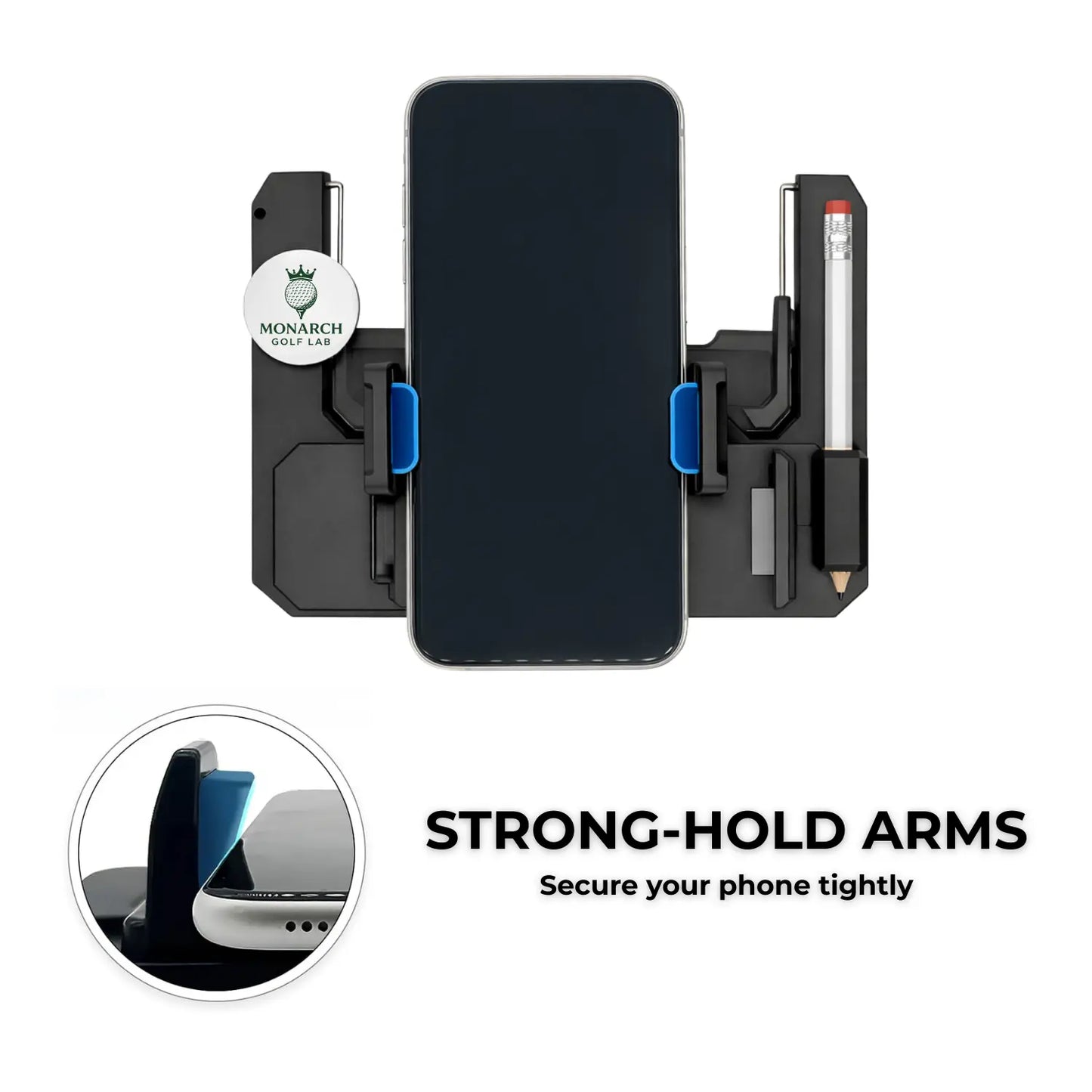 Golf Cart Steering Wheel Phone Mount - Flip-Up Cell Phone Holder for Club Car with Secure Grip and Easy Access