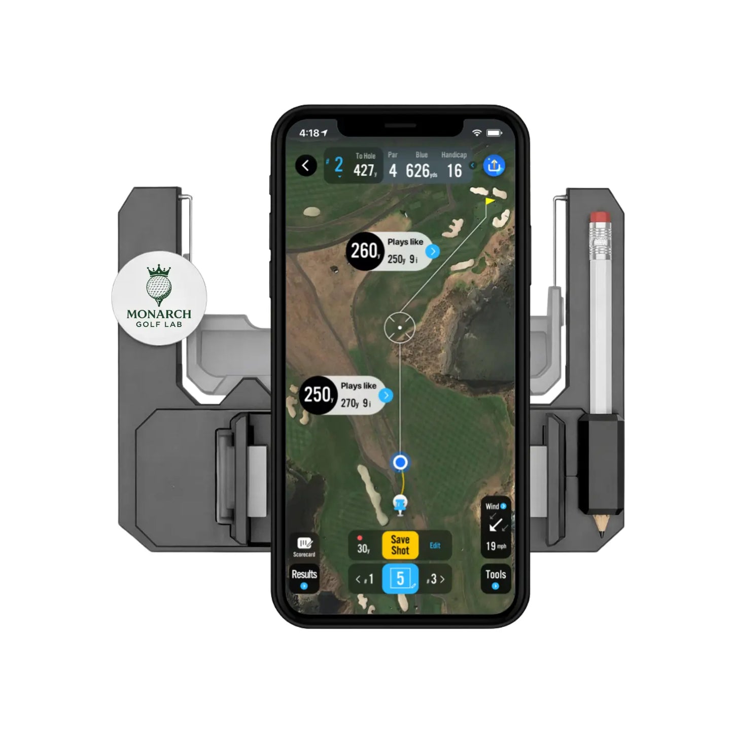 Golf Cart Steering Wheel Phone Mount - Flip-Up Cell Phone Holder for Club Car with Secure Grip and Easy Access