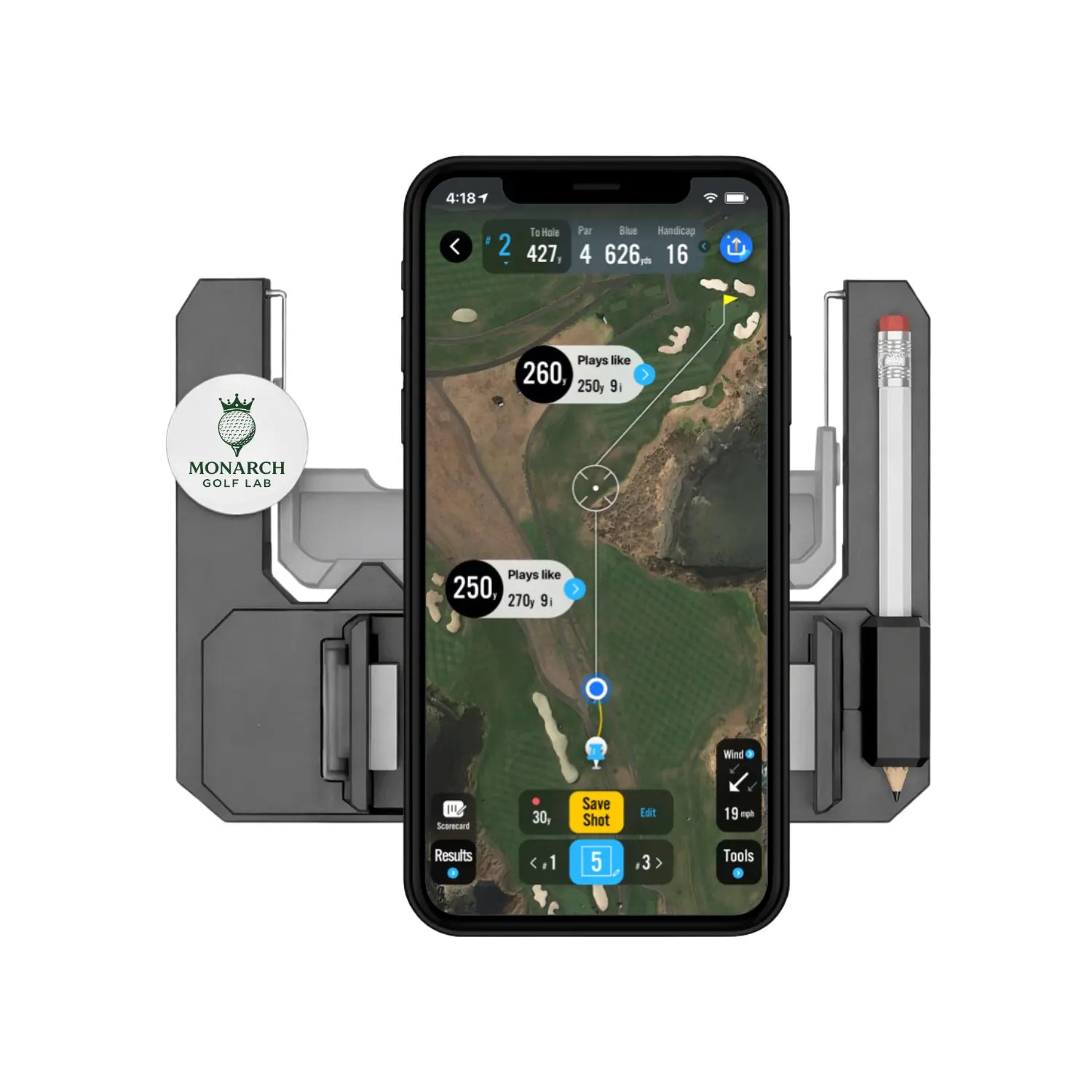 Golf Cart Steering Wheel Phone Mount - Flip-Up Cell Phone Holder for Club Car with Secure Grip and Easy Access
