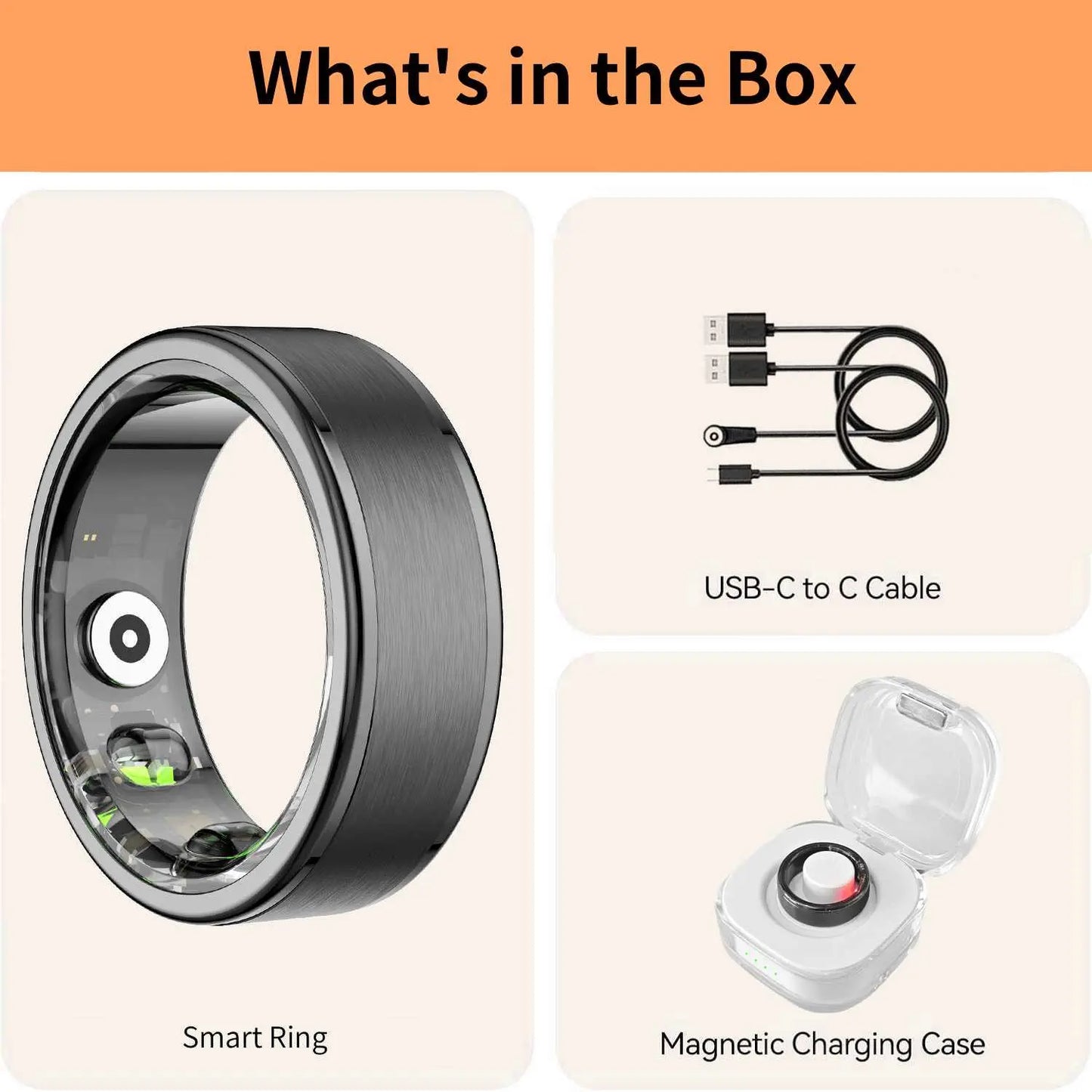 2026 Smart Health Tracking Ring for Men and Women, 5ATM Waterproof, Fitness and Sleep Monitor, No App Subscription Required